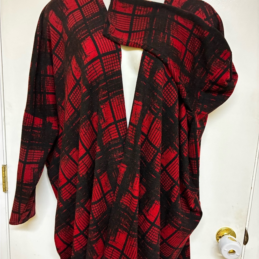 Red and Black Plaid Shawl